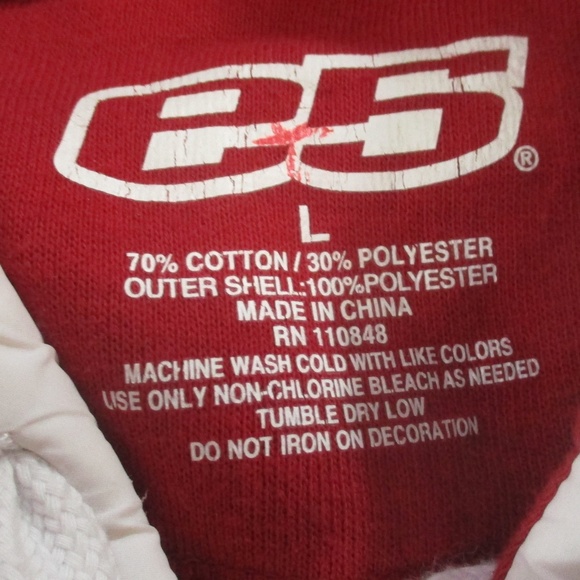 Indiana University Hoodie Men's Large Red White Color Block Fleece Pullover E5 - Picture 5 of 5